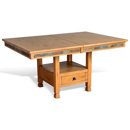 Adjustable Butterfly Dining Table with Natural Slate